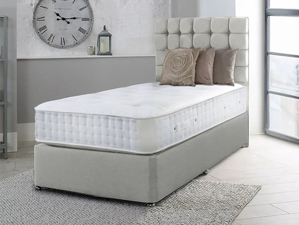 Small Cobbled Headboard Single Divan Bed