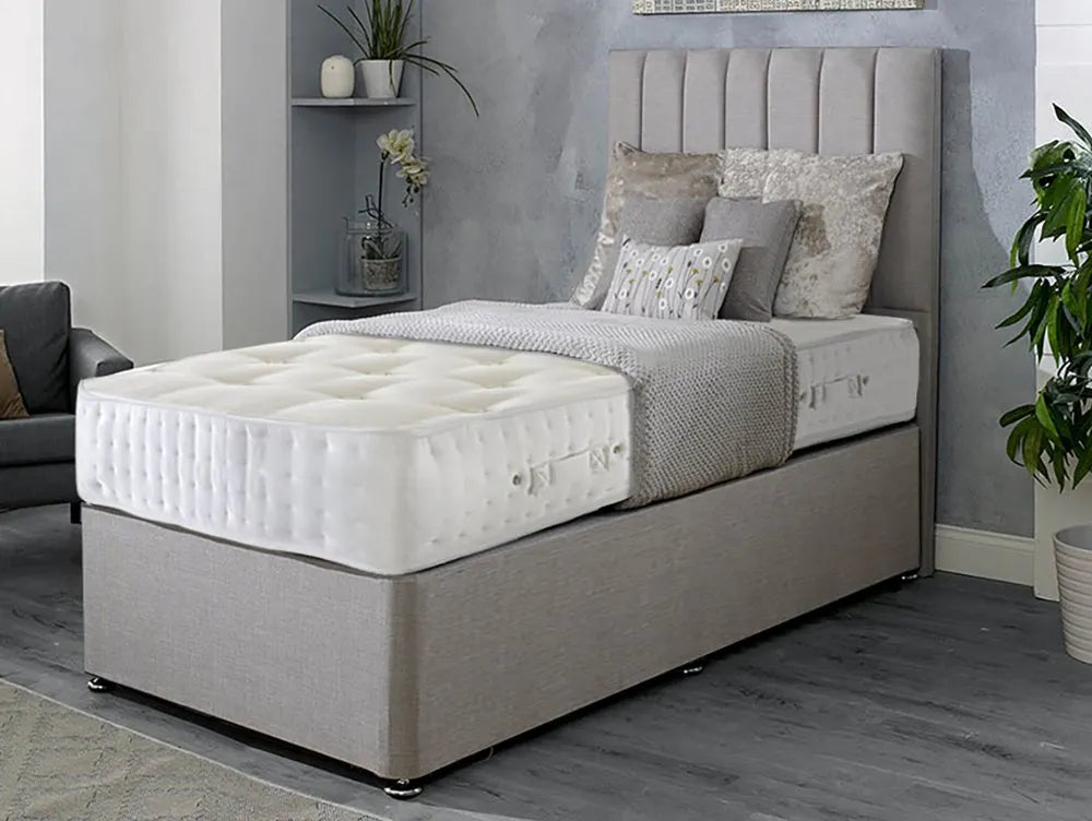 Striped Headboard Single Divan Bed