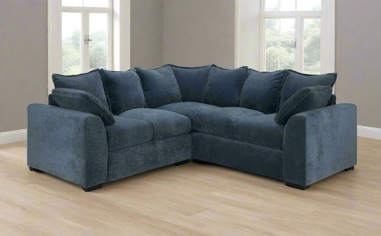 Colton Compact Corner Sofa Blue Pay Weekly Sofas