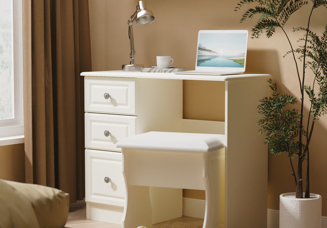 Pembroke Desk & Stool in Cream Ash