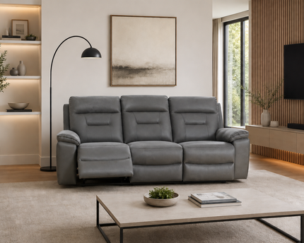 Brayden 3 Seater Power Recliner Sofa In Grey