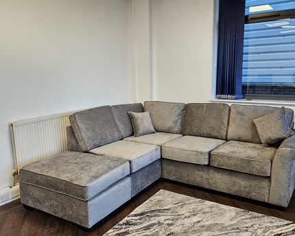 Veronica Left Hand Chaise Corner Sofa In Grey