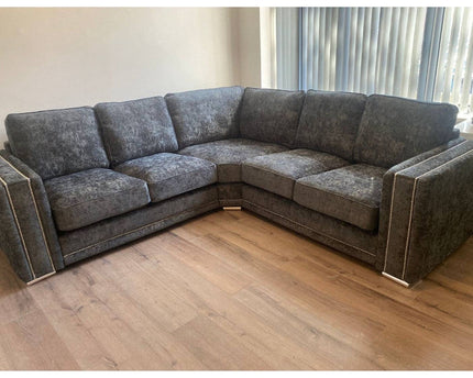 Bentley 2c2 Seat Sofa Set - Charcoal With soft polyester upholstery and luxury foam cushions,Pin button detailing arms