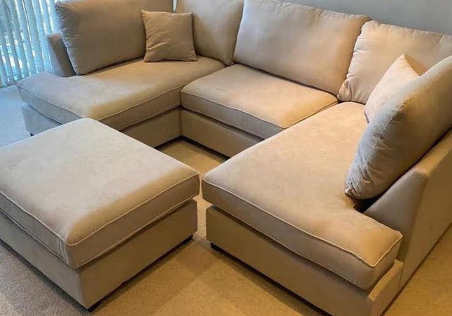 London Mink Fabric U-Shape Corner Sofa