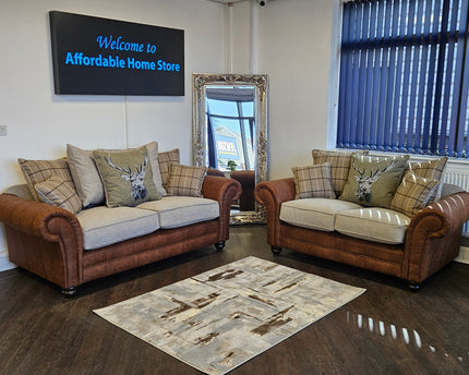 Darwin 3+2 Fabric Sofa Set - Brown - Special Offer