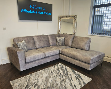 Orion Right Hand Chaise Corner Sofa In Grey