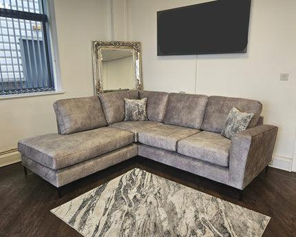 Orion Left Hand Chaise Corner Sofa In Grey