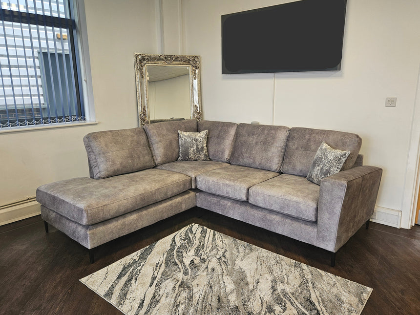 Orion Left Hand Chaise Corner Sofa In Grey