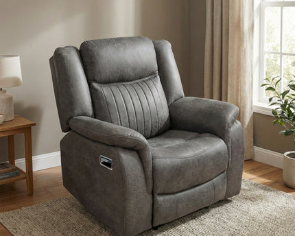 Darlington Manual Recliner Armchair – Slate Grey