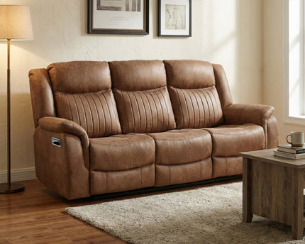 Darlington 3 Seater + 2 Seater Manual Recliner Sofa Set – Tan