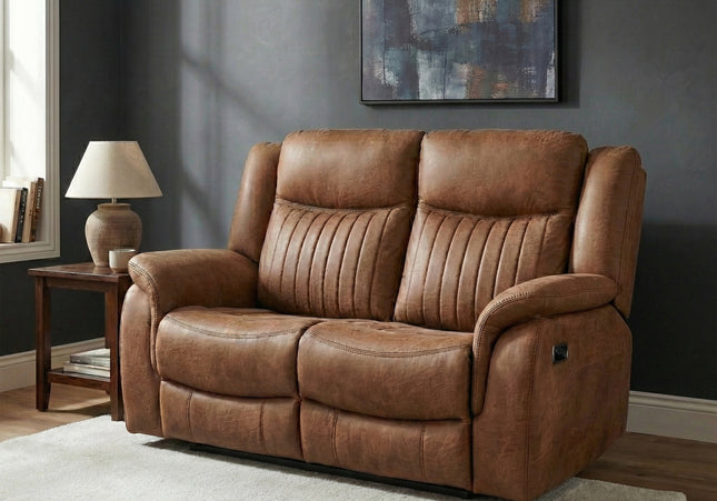 Darlington 3 Seater + 2 Seater Manual Recliner Sofa Set – Tan