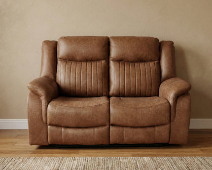 Darlington 2 Seater Manual Recliner Sofa – Tan