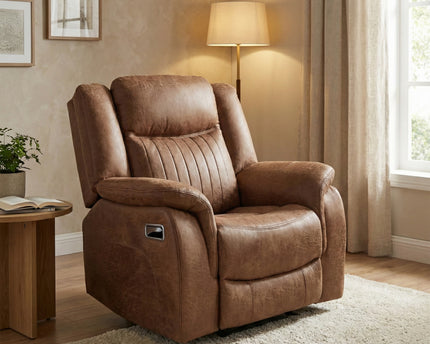 Darlington 3 Seater + Armchair + Armchair Manual Recliner Sofa Set – Tan