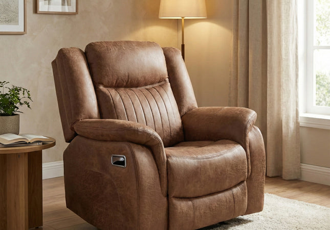 Darlington 3 Seater + Armchair + Armchair Manual Recliner Sofa Set – Tan
