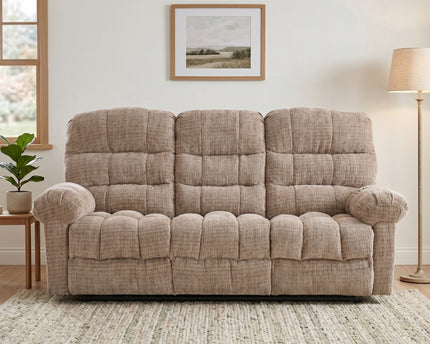 Cloud 3 Seater with Two Swivel Recliner Armchairs – Beige