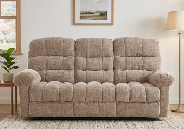 Cloud 3 Seater with Two Swivel Recliner Armchairs – Beige