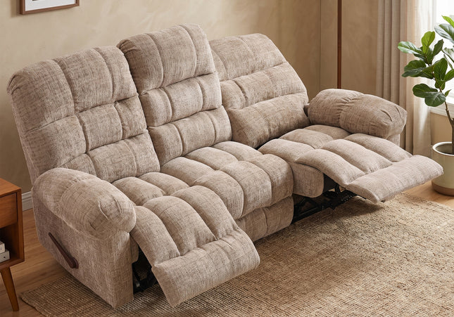 Cloud 3 Seater Manual Recliner Sofa – Beige