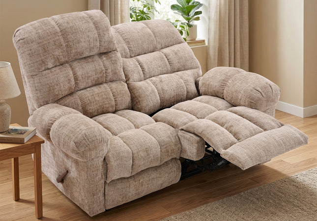 Cloud 2 Seater Manual Recliner Sofa – Beige