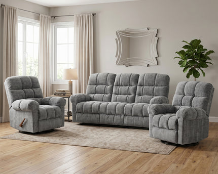 Cloud 3 Seater with Two Swivel Recliner Armchairs – Graphite