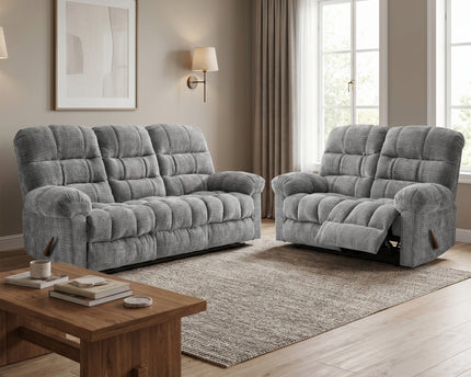 Cloud 3 Seater + 2 Seater Manual Recliner Sofa Set – Graphite