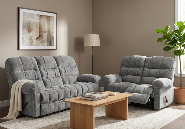 Cloud 3 Seater + 2 Seater Manual Recliner Sofa Set – Graphite
