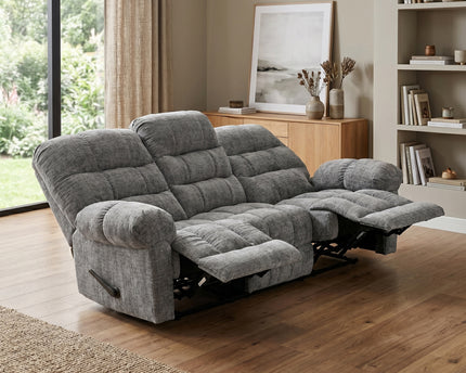 Cloud 3 Seater Manual Recliner Sofa – Graphite
