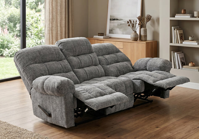 Cloud 3 Seater Manual Recliner Sofa – Graphite