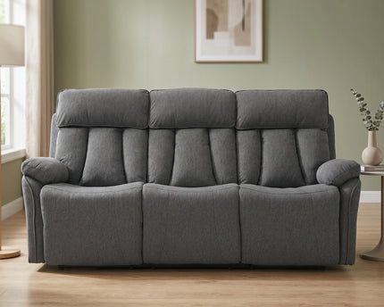 Belgrave 3 Seater Manual Recliner Sofa – Grey