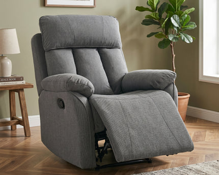 Belgrave 3 Seater + Armchair + Armchair Manual Recliner Sofa Set – Grey