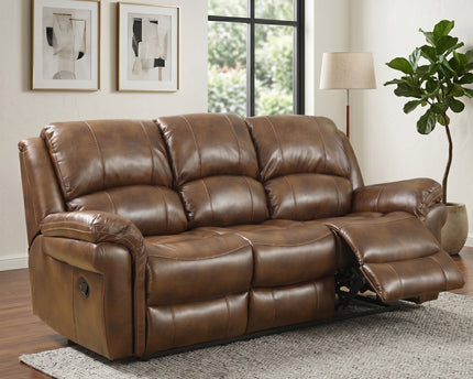 Farnham Leather Air 3 Seater Manual Recliner Sofa – Tan