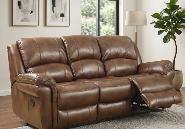 Farnham Leather Air 3 Seater Manual Recliner Sofa – Tan