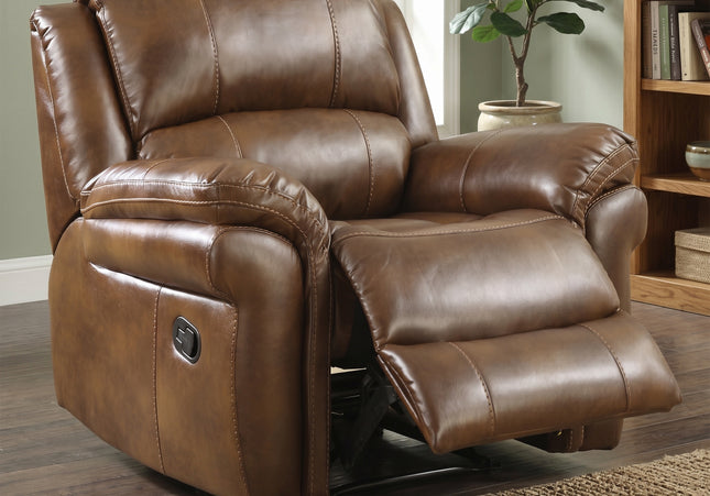 Farnham Leather Air Manual Recliner Armchair – Tan