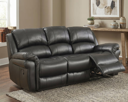 Farnham Leather Air 3 Seater Manual Recliner Sofa – Black
