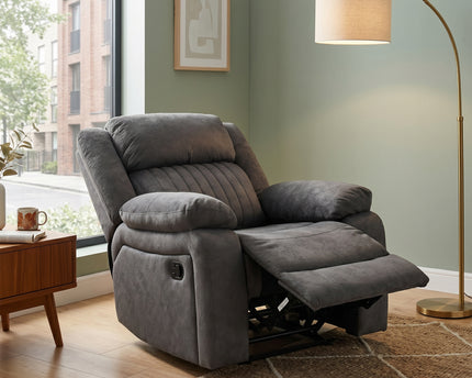 Morgan Manual Recliner Armchair in Iron Grey