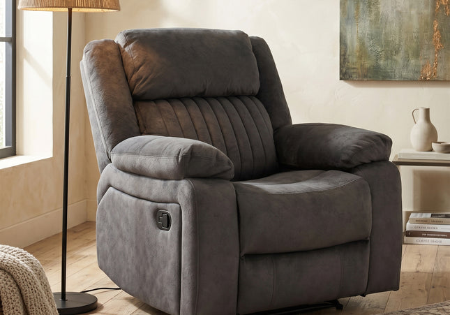 Morgan Manual Recliner Armchair in Iron Grey