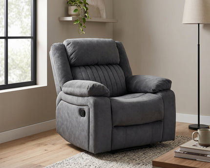 Morgan Manual Recliner Armchair - Slate Grey
