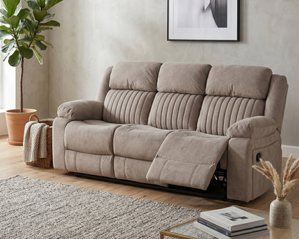 Morgan Manual Recliner 3 Seater - Taupe
