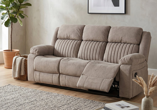 Morgan Manual Recliner 3 Seater - Taupe