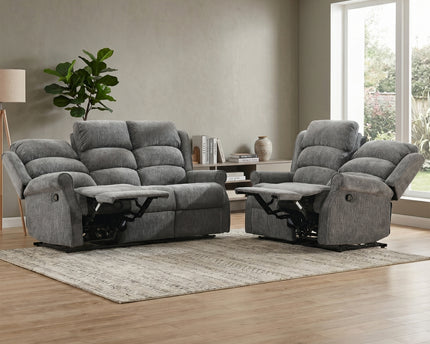 Regency 3 Seater + 2 Seater Manual Recliner Sofa Set – Anthracite