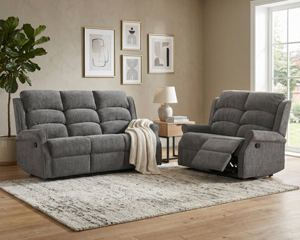 Regency 3 Seater + 2 Seater Manual Recliner Sofa Set – Anthracite