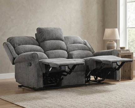 Regency 3 Seater Manual Recliner Sofa – Anthracite