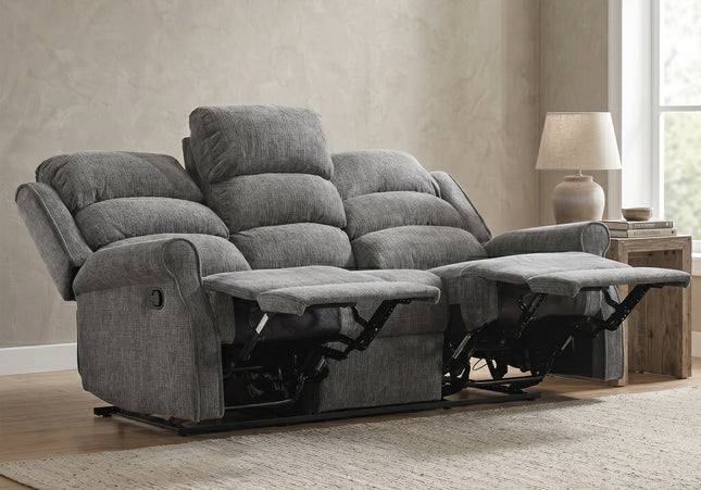 Regency 3 Seater Manual Recliner Sofa – Anthracite