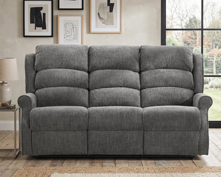 Regency 3 Seater Manual Recliner Sofa – Anthracite