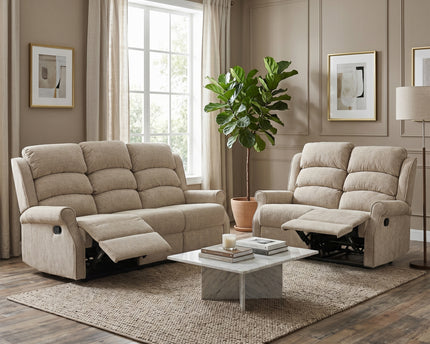 Regency 3 Seater + 2 Seater Manual Recliner Sofa Set – Rabbit