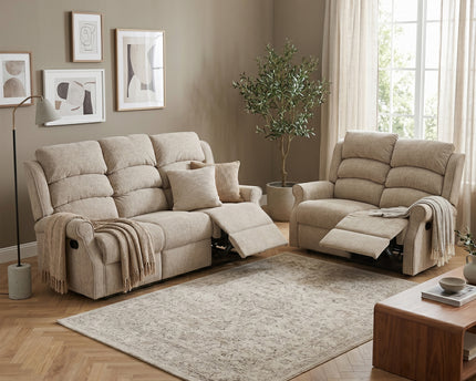 Regency 3 Seater + 2 Seater Manual Recliner Sofa Set – Rabbit