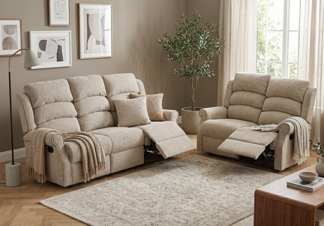 Regency 3 Seater + 2 Seater Manual Recliner Sofa Set – Rabbit