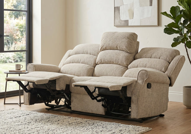 Regency 3 Seater Manual Recliner Sofa – Rabbit