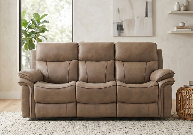 Richmond 3 Seater + Armchair + Armchair Manual Recliner Sofa Set – Sahara