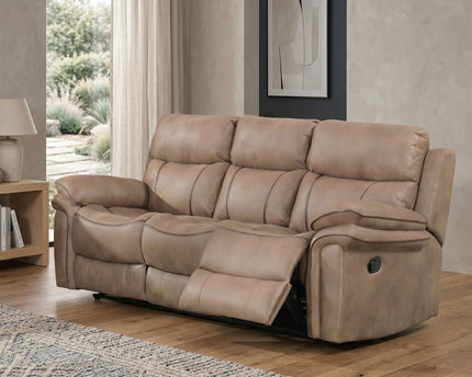 Richmond 3 Seater Manual Recliner Sofa – Sahara