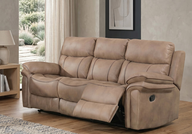 Richmond 3 Seater Manual Recliner Sofa – Sahara